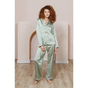 Revelry  Daybreak Satin Sleep Pants Sage Green Silky Women’s Small